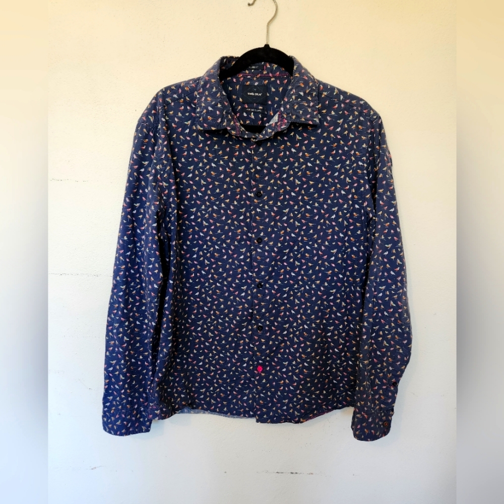 🐦🐦‍⬛🦜 Bird Motif Men's Button Down Shirt Size Large